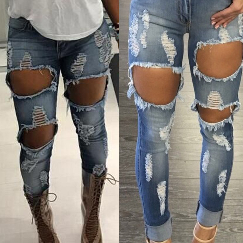 big ripped jeans womens