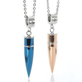 欧美饰品不锈钢弹头吊坠男女挂坠情侣钛钢子弹吊坠韩版首饰