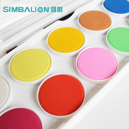Lion solid watercolor pigment beginner transparent watercolor 28 colors 36 colors painting sketching powder watercolor pigment wholesale