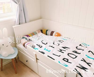 goods in stock ins customized Same item children Simplicity 2-color letter Children&#39;s Bedding Piece suit