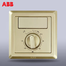 瑞士ABB正品开关插座 德逸金色单控定时组合开关AE411-PG
