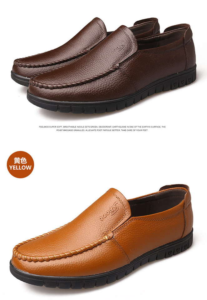 Giày da nam công sở da bò lớp đầu tiên kiểu lười thoáng khí đa năng 8823 — Bốn Mùa Nâu, Bốn Mùa Đen, Lót lông cừu màu nâu, Phiên bản lót lông cừu màu đen chi tiết 22