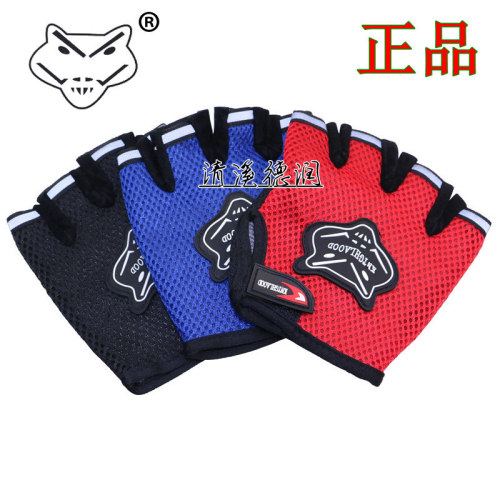 Fox head summer mesh bicycle half-finger gloves, bicycle mountain bike sports gloves, cycling short-finger gloves