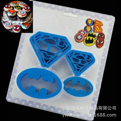 4pcs Batman и Superman Biscuits Cake Model Flond Sugar Laker