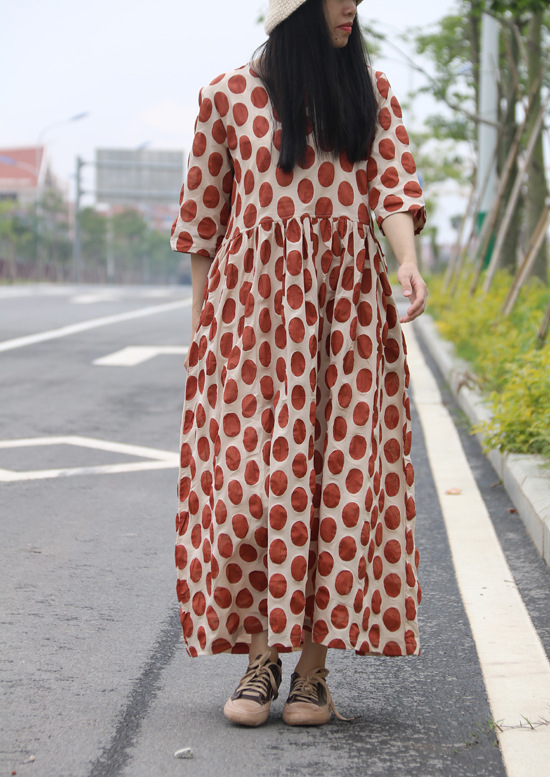 S708 2017夏季文艺 精棉棉布盐缩工艺宽松褶皱摆连衣裙