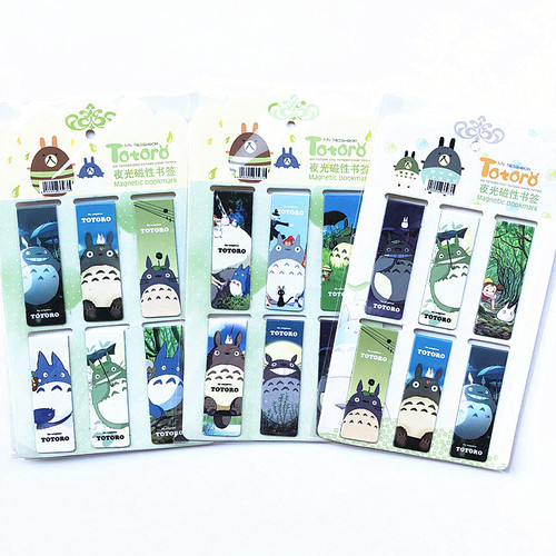 Cute Cartoon Anime Double-Sided Magnetic Bookmark Student Creative Personality Top Student Page Clip School Supplies
