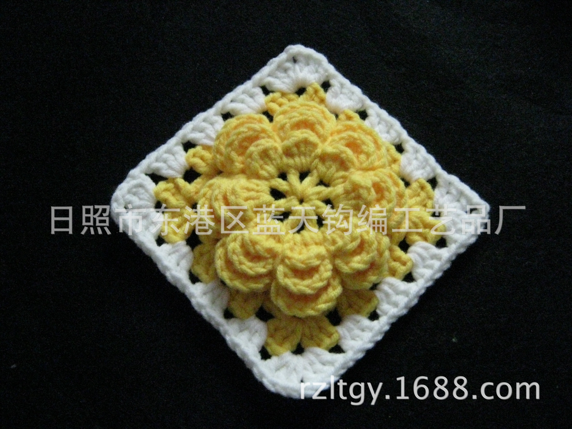 厂家供应手钩花、手工毛线花、钩针钩织毛线花