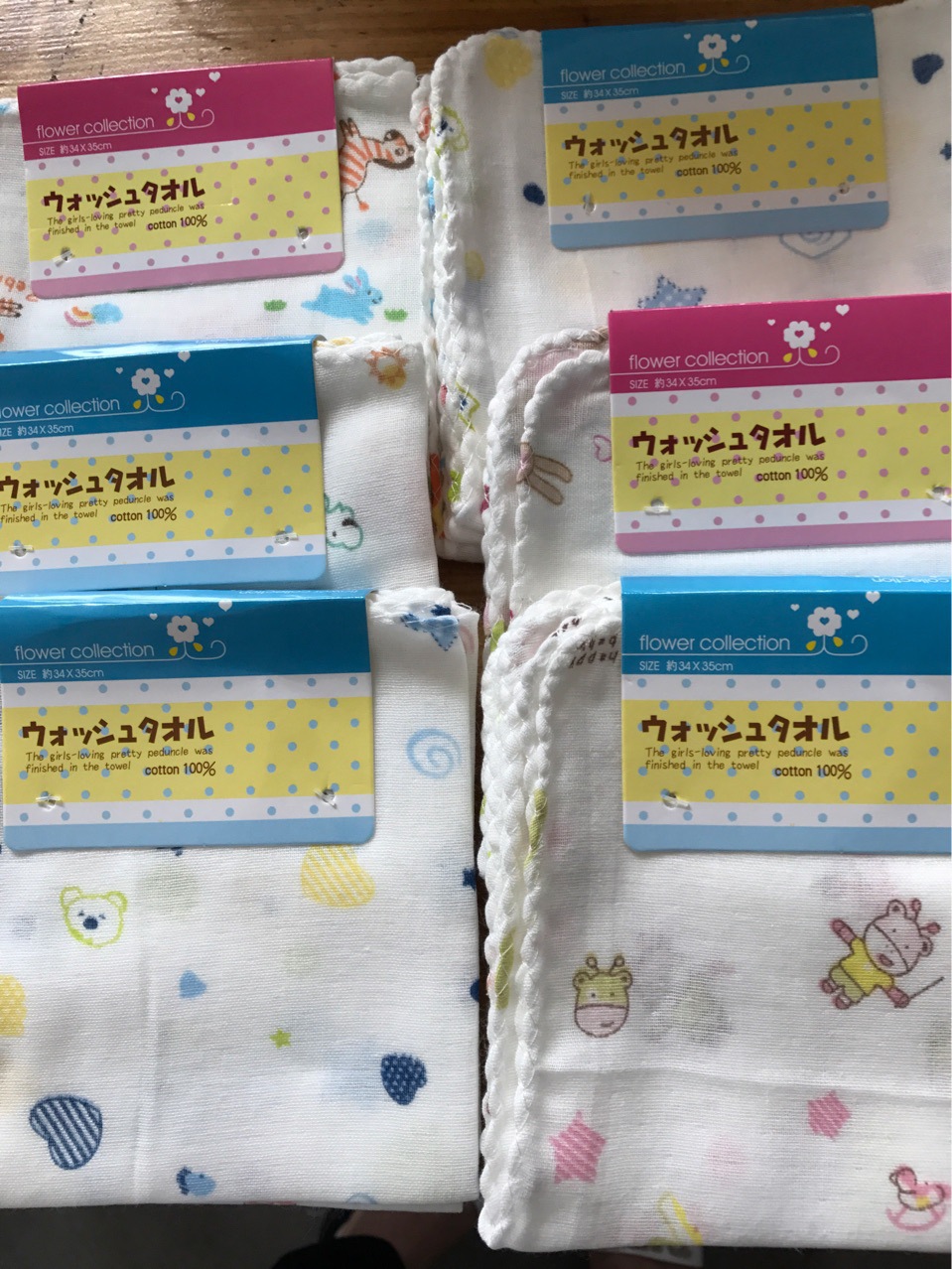 纯棉双层纱布口水巾 婴幼儿手帕 宝宝喂奶巾卡装方巾吸水透气柔软