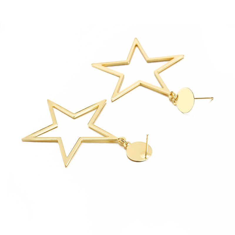 Exaggerated Cutout Pentagram Earrings Wholesale display picture 7