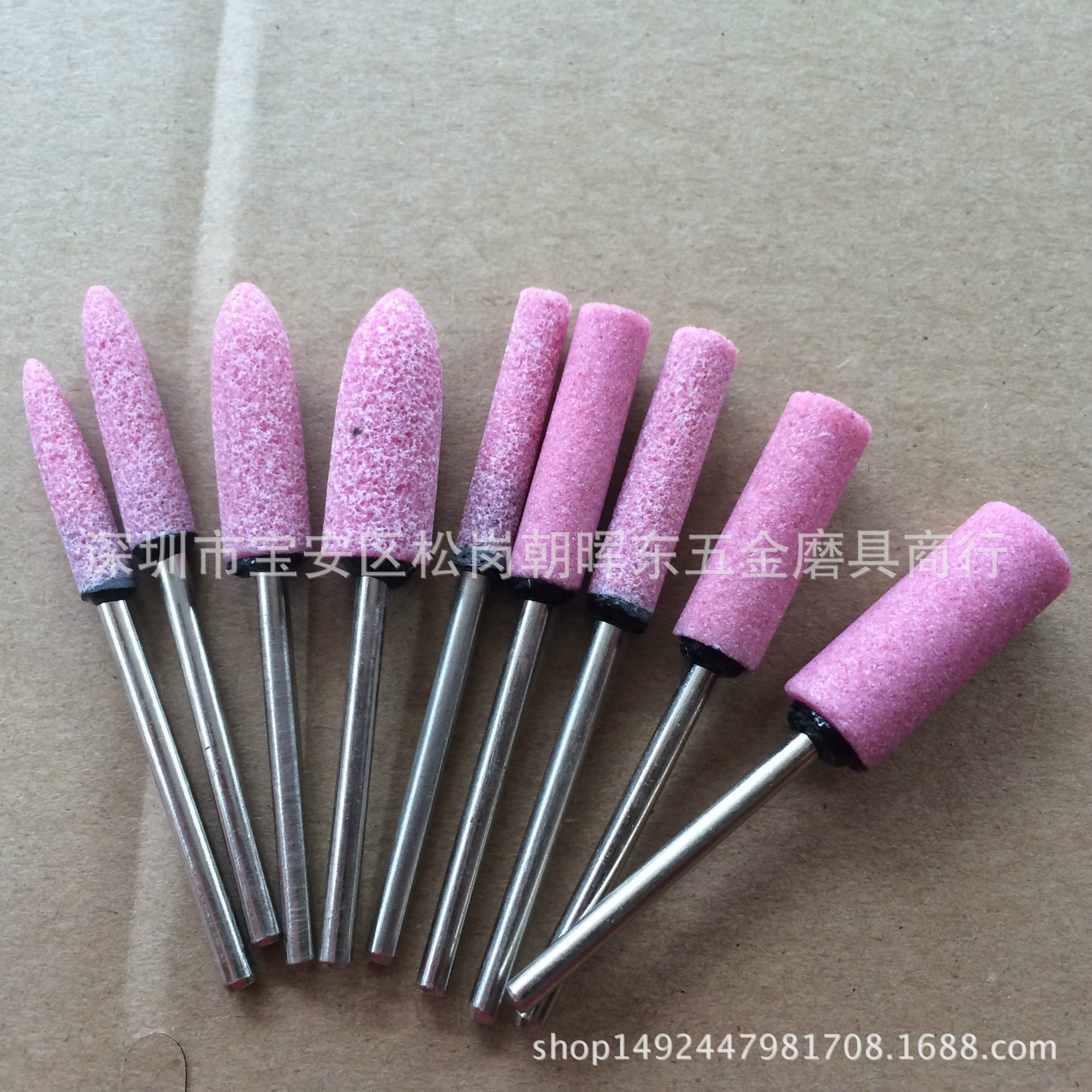 加长火石仔红刚玉磨头3柄陶瓷砂轮磨头金属除锈链锯电动打磨头-阿里巴巴