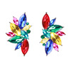 Multicoloured acrylic earrings, design accessories, European style, trend of season, with gem, wholesale