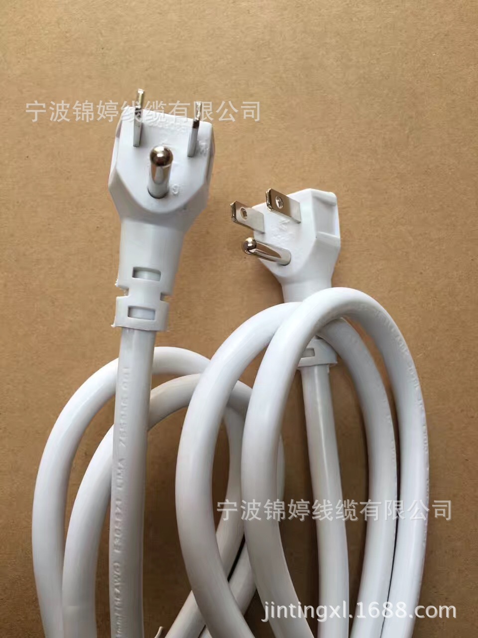 浙江锦婷线缆生产美规15A插头线90度L型弯角插头美式电源延长线UL