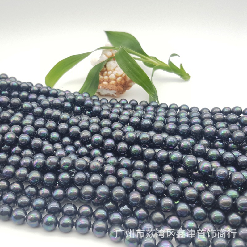 厂家直销贝壳珠贝珠贝宝珠贝壳珍珠圆形条珠散珠饰品配件diy