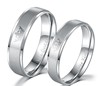 Her King His Queen ring couple titanium steel ring cross -mirror foreign trade jewelry wholesale