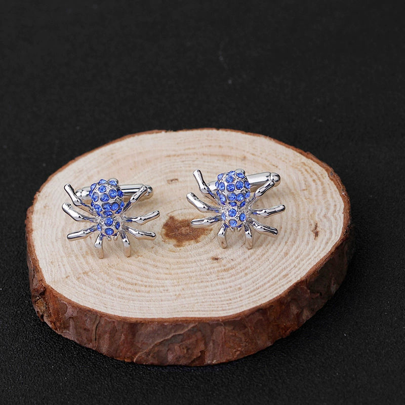 [欧美饰品 时尚蜘蛛侠法式袖扣 锌合金蜜蜂造型镶钻衬衫Cufflinks]
