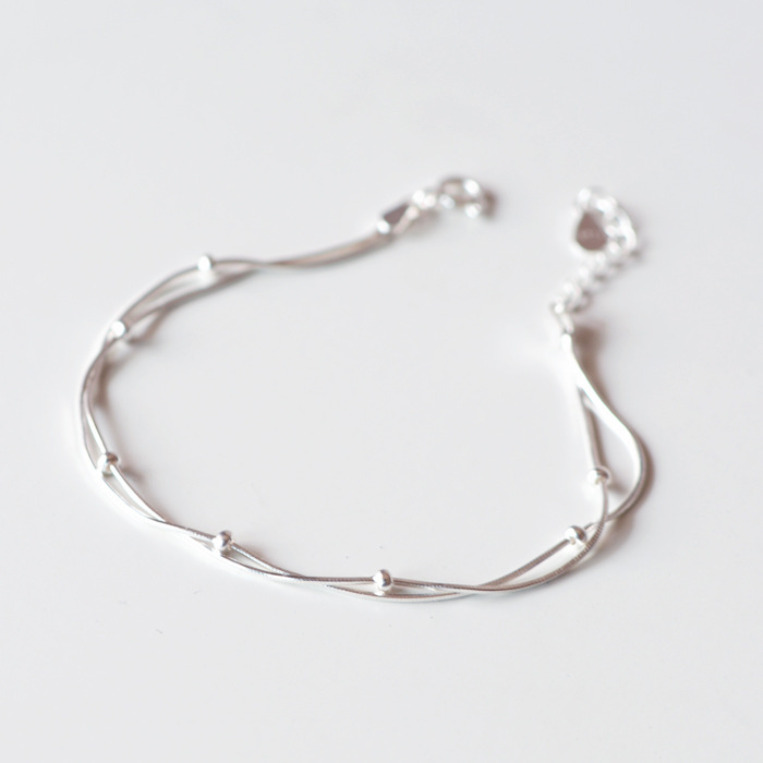 925 sterling silver bracelet women's Korean-style fashion simple small ball bracelet elegant sterling silver jewelry