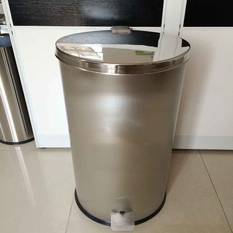 不鏽鋼港式腳踏垃圾桶   家用特大號商場物業酒店環衛金屬垃圾桶