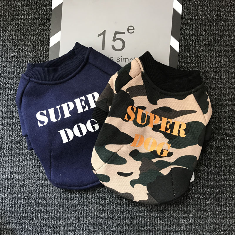 2018年冬装厚款宠物衣服了衣SUPERDOG卫衣时尚宠物衣服