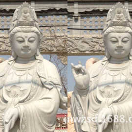 石雕观音图片大全 石刻南海送子观音雕像厂家 9米高石头佛像造价