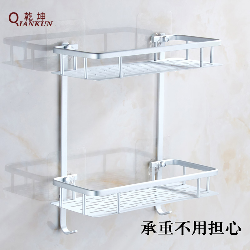 浴室置物架厕所粘贴挂钩式收纳架挂钩式卫生间卫浴直角架厨房整理