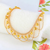 Fashionable wavy small bell with tassels, ankle bracelet, boho style, wholesale
