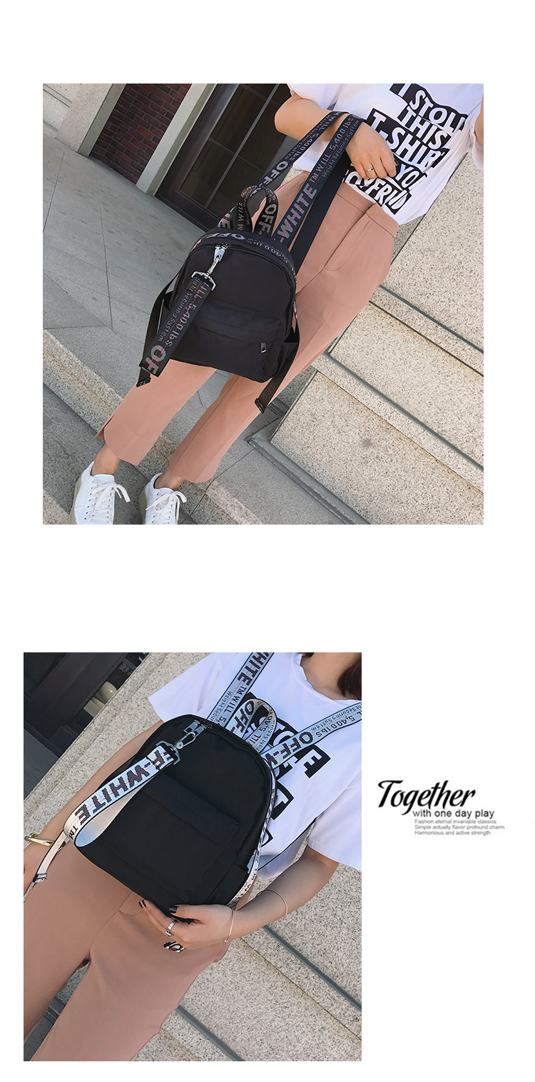 2017 Brand Off White Backpack Yellow Letter Fashion Bag Pink Hip Hop School Bag Men Women Nylon ...