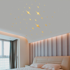 Creative 3D Stereo Star Acrylic Mirror Wall Sticker Ceiling Pendant Decor TV Background Wall Bedroom Wall Sticker