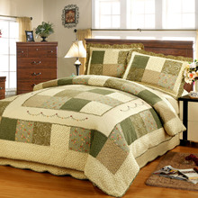 欧美床上用品四件套 纯棉绣花拼布绗缝被三件套 工艺被套厂价批发