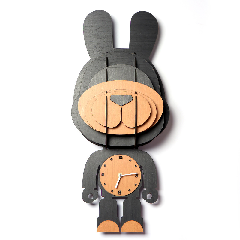 2019 nueva moda hogar decorativo Reloj de pared personalidad creativa DIY dibujos animados forma animal decorativo Reloj de pared al por mayor