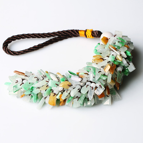 Jade Burmese Jade Ice Three Colors Ice Luster Car Safety Pendant Car Interior Decorative Amulet Car Ornament Gift Idea