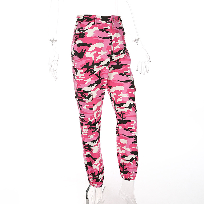 2021 Fashion Womens Women Camouflage Pants Casual Pink Camo Sweatpant Fashion Harem Autumn