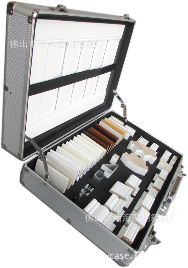 工厂定做铝合金包装箱色卡箱石材样品箱门窗料头箱门窗样品展示箱