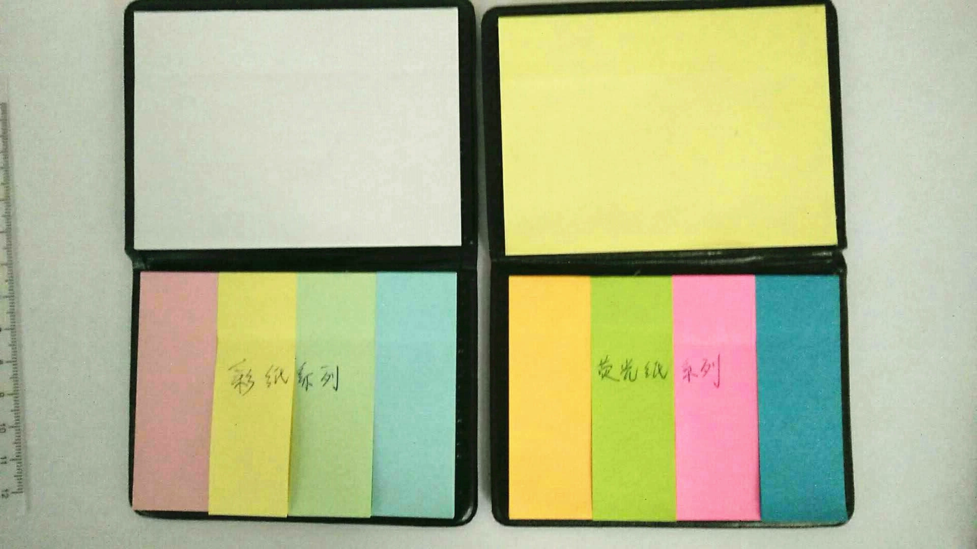 Cross-border exclusive supply of creative sticky notes/post-it notes pu fluorescent note pads leather note wholesale