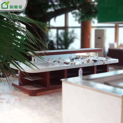 专业厂家定制生产取餐台 人造石台面餐用台 生态木板酒店自助餐台|ru