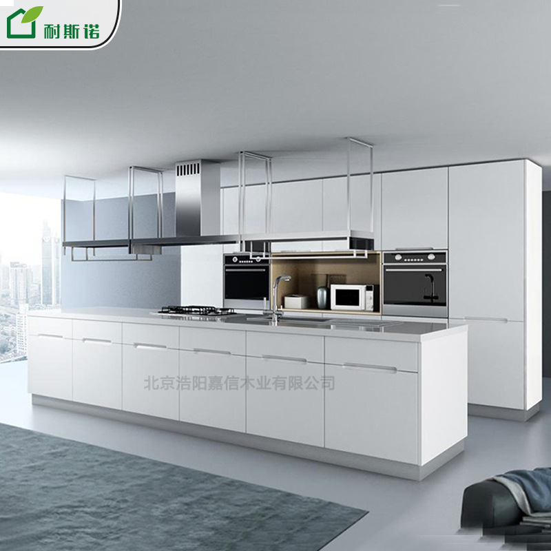 北京厂家厨房橱柜 石英石台面家事型华丽烤漆橱柜门板厨房橱柜|ru