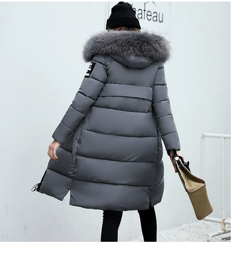 Cotton Young Women 's Clothing Jacket Coat New 2021 Autumn and Winter Long Padded Hooded Large Fur Collar Down Thick Parkas long puffa coat