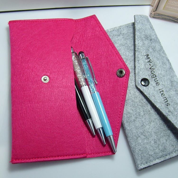 厂家供应 韩版时尚毛毡眼镜包钱包 可定作各种毛毡包 低价批发