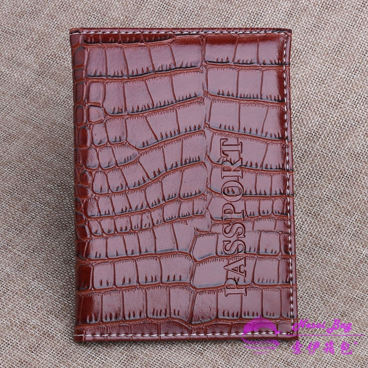 Passport case, polyurethane crocodile print, protective passport cover, 11 colors, 14.2×9.8×0.5 cm