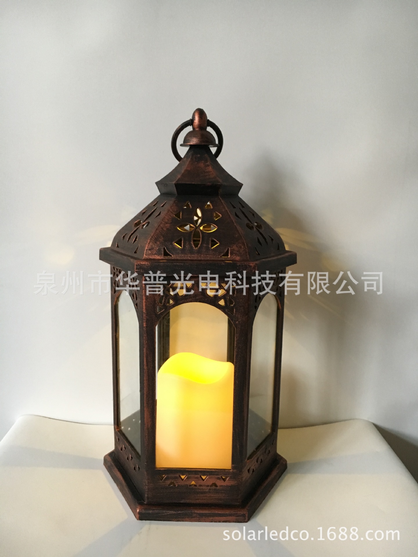 塑料电子六角复古桌灯 古铜色蜡烛风灯 蝴蝶家居室内装饰LED灯-阿里巴巴