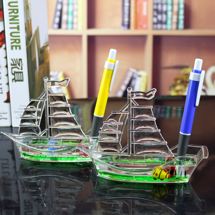 colour Sailing Droplets pen container Float animal desktop decorate Decoration student Friend gift Yiwu wholesale