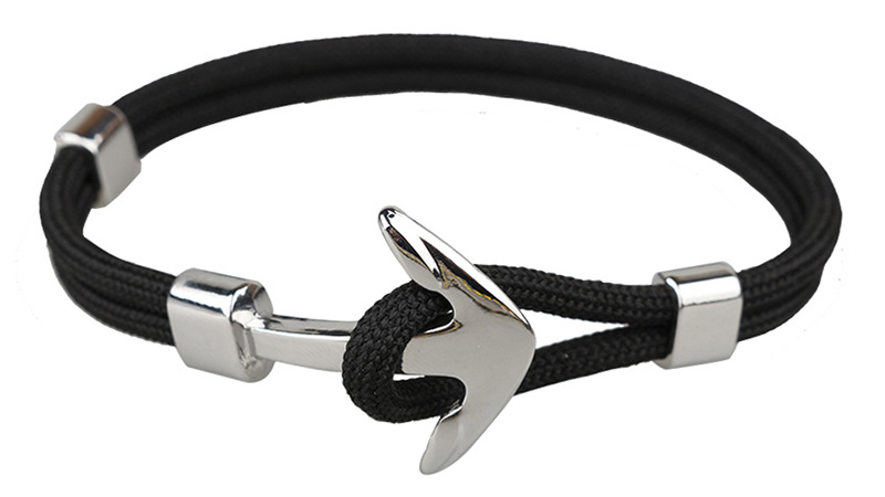 13g Weight Bracelets Classification Alloy, rope Chain Material 1 Piece Quantity Daily, Street Occasion Alloy, rope Material Anchor Pattern Men's Gender Layered Design Casual, Retro Style Casual Retro Anchor Alloy Rope Layered Men's Bracelets Men's Chain Bracelets 4
