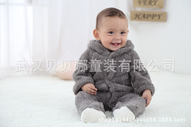 Korean version of foreign trade popular children's modeling non inverted velvet ha clothing animal Jumpsuit creeper manufacturer special sale