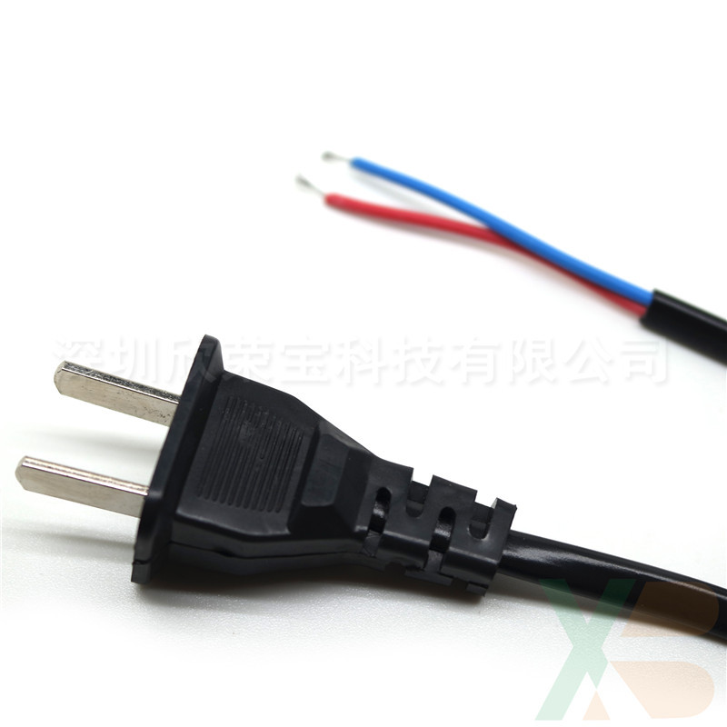 电源线国标两扁电源线单头28二扁无头1.5米28/007全铜单头电源线