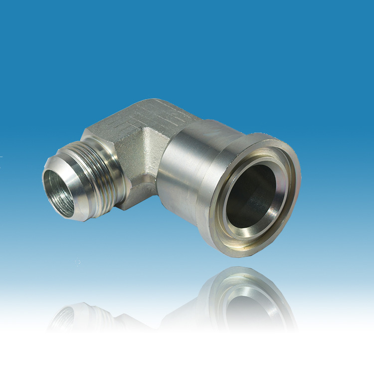 碳钢液压接头 1JFS9法兰接头 74度锥90度弯管接头