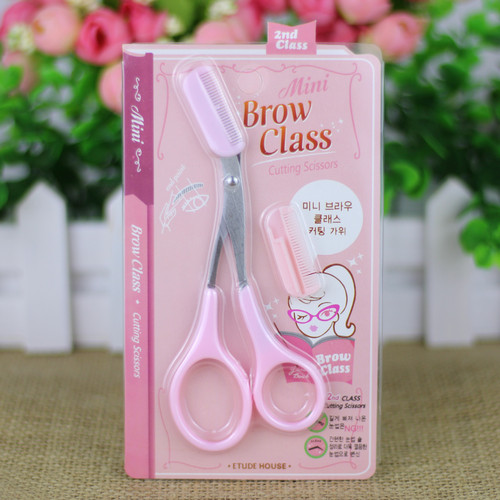 Korean eyebrow trimming tool, eyebrow trimming scissors set, beauty scissors, small scissors with eyebrow comb, Korean insert card packaging