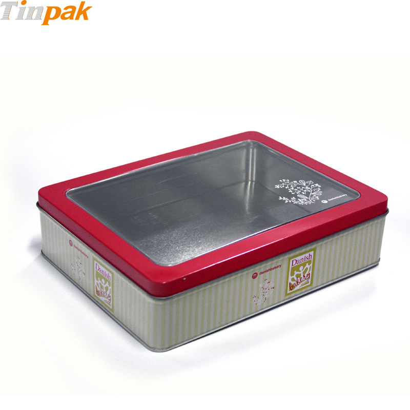 长方形开窗饼干铁盒 曲奇包装盒定做 马口铁饼干铁盒定做