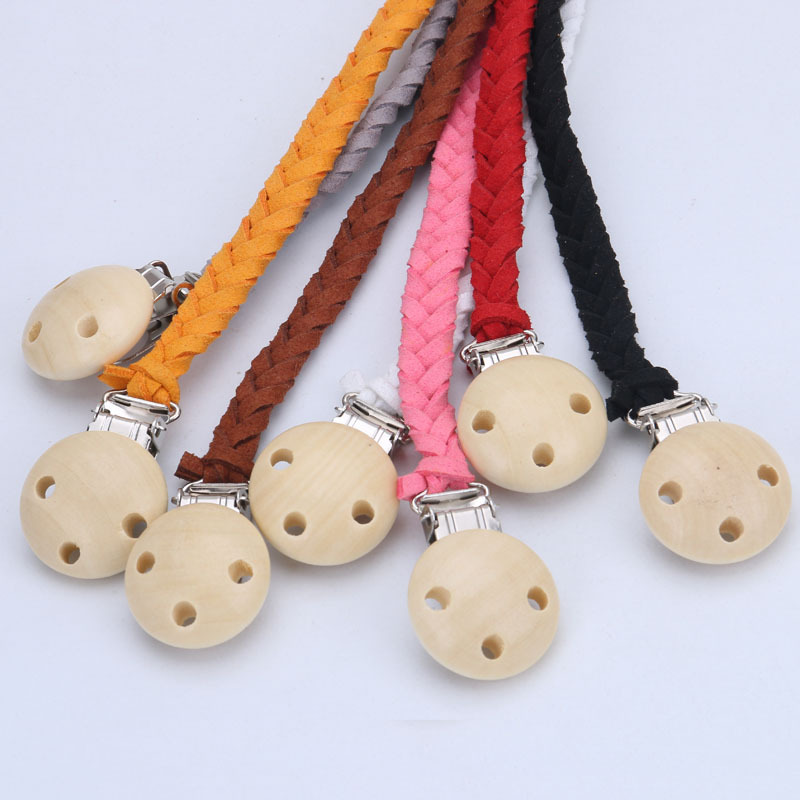 INS Venta caliente casera bebé anti-gota chupete clip de chupete Cadena de chupete de madera DIY bebé anti-perdido chupete clip
