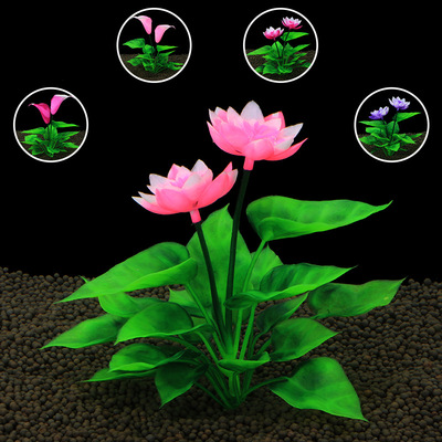 Aquarium Aquarium decoration simulation Plastic Aquatic herb Lotus Horse&#39;s hoof technology gift Silk Flowers CT58CT59