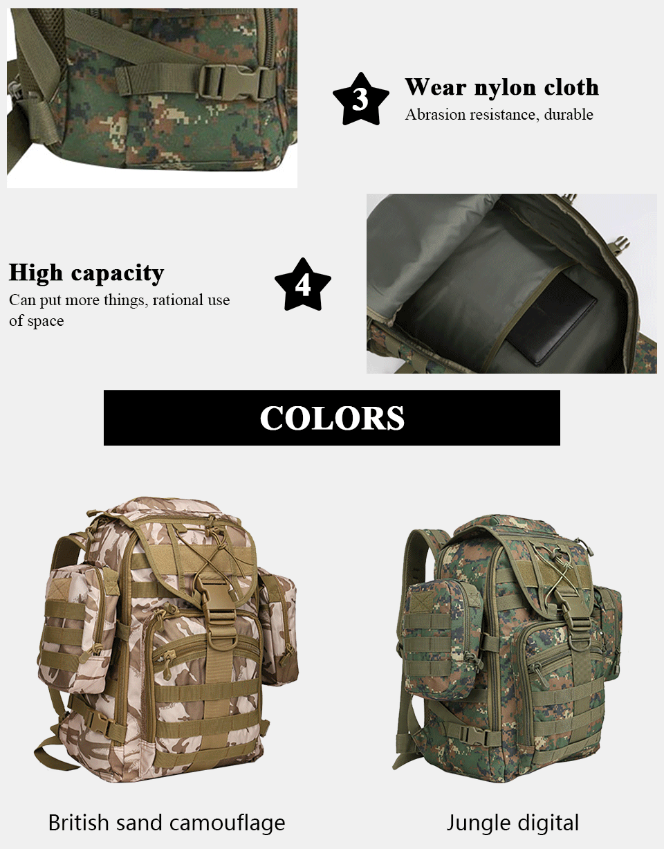 Perfect Outdoor Military Enthusiasts Package Mountaineering  Swordfish Tactical Package Combat Assault Package Men And Women Camouflag 2