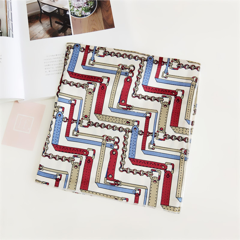 60g Weight Silk Scarf Classification Daily Occasion Satin Material Stripe, Polka Dots, Chains Print Pattern Summer Season Women's Gender Simple Style Style Women's Simple Style Stripe Polka Dots Chains Print Satin Silk Scarf 46
